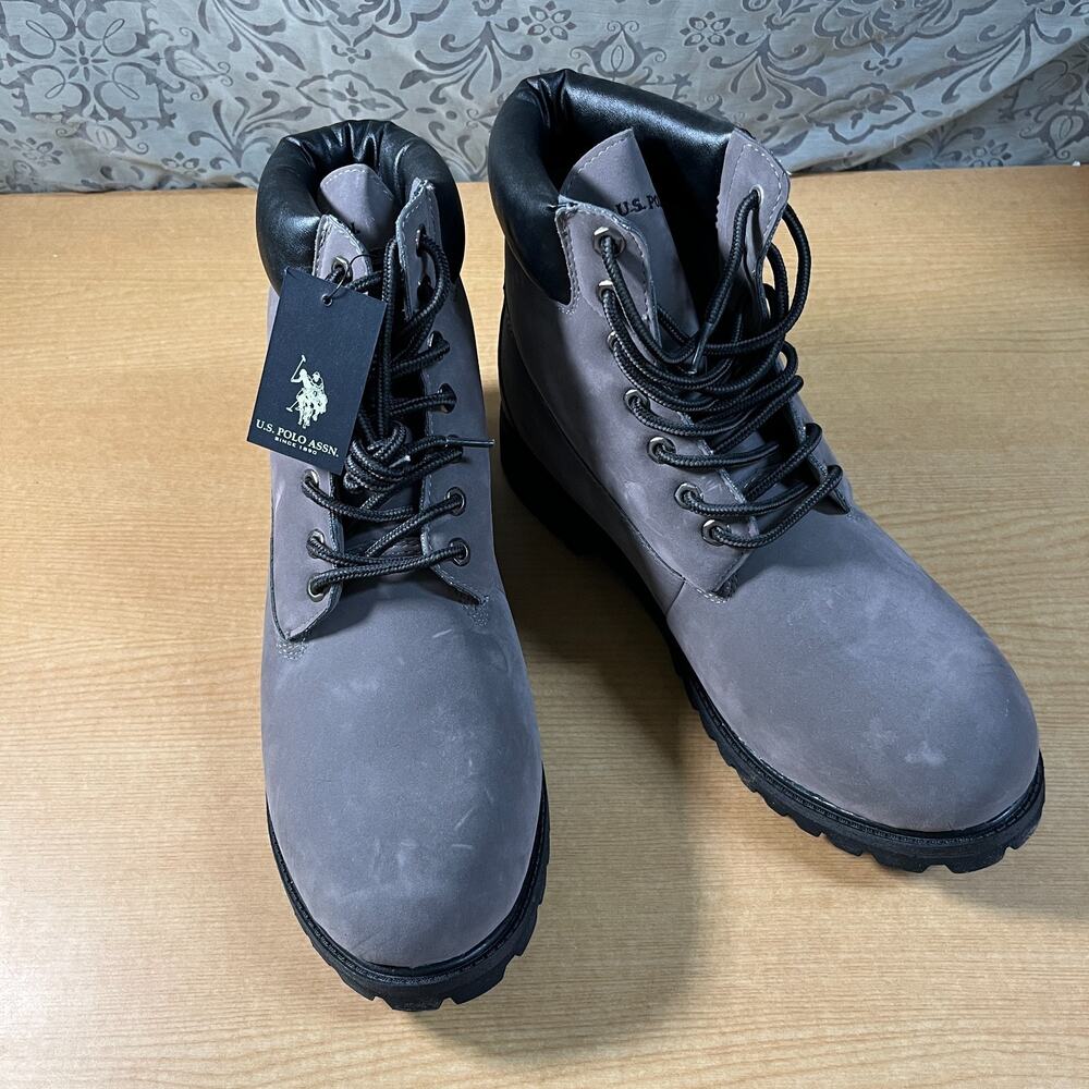 US POLO ASSN 2-RUDY BOOTS Men Gray Size 13 NWT